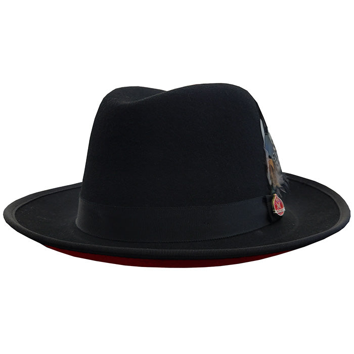 Montique Classic Red Bottom Fedora Hat Sid's Clothing and Hats
