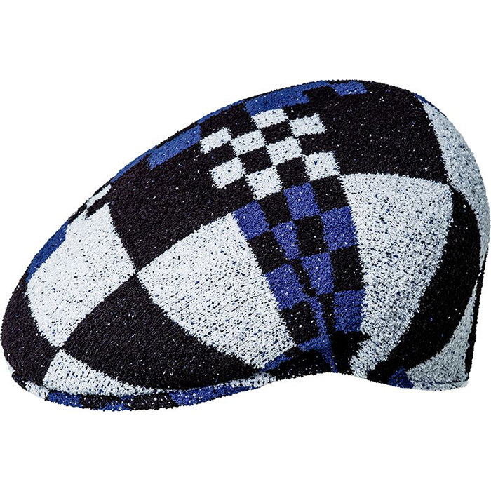 Kangol Pop Gingham Jax Baskenmütze – Mahagoni/Hafer, Strick-Jacquard, Sommer-Mütze