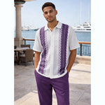 21012 Knit Front Walking Suit Set by Silversilk
