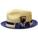 Main Street Two Tone Straw Fedora by Bruno Capelo