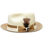 Main Street Two Tone Straw Fedora by Bruno Capelo
