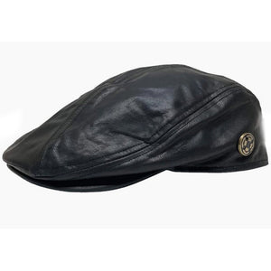 American Hat Makers Bookie Leather Ivy Cap