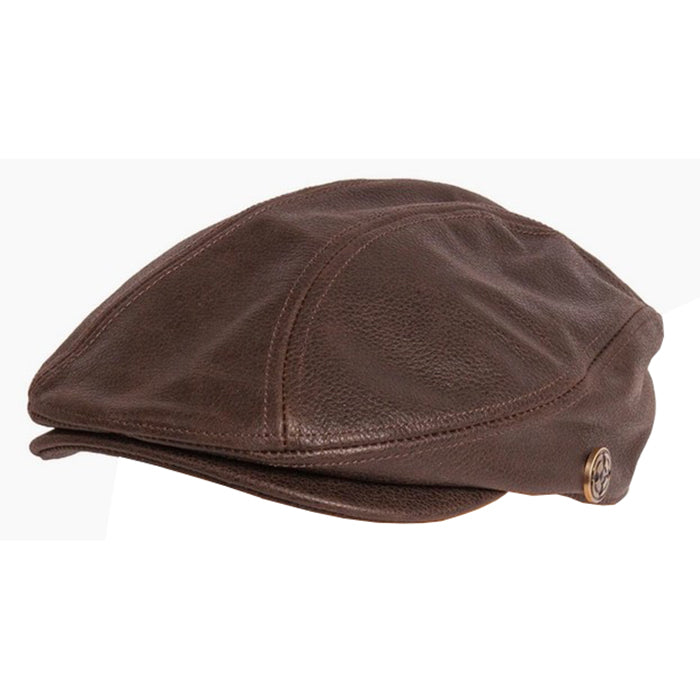American Hat Makers Bookie Leather Ivy Cap