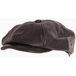 American Hat Makers Bourbon St Leather Newsboy Cap