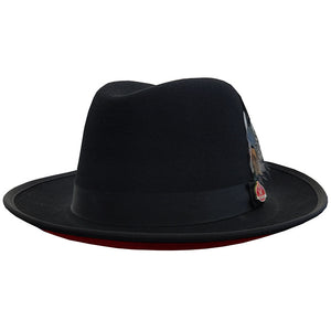 Montique Classic Red Bottom Fedora Hat